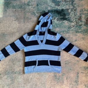 Vintage Nautica pullover hoodie sweatshirt blue stripped